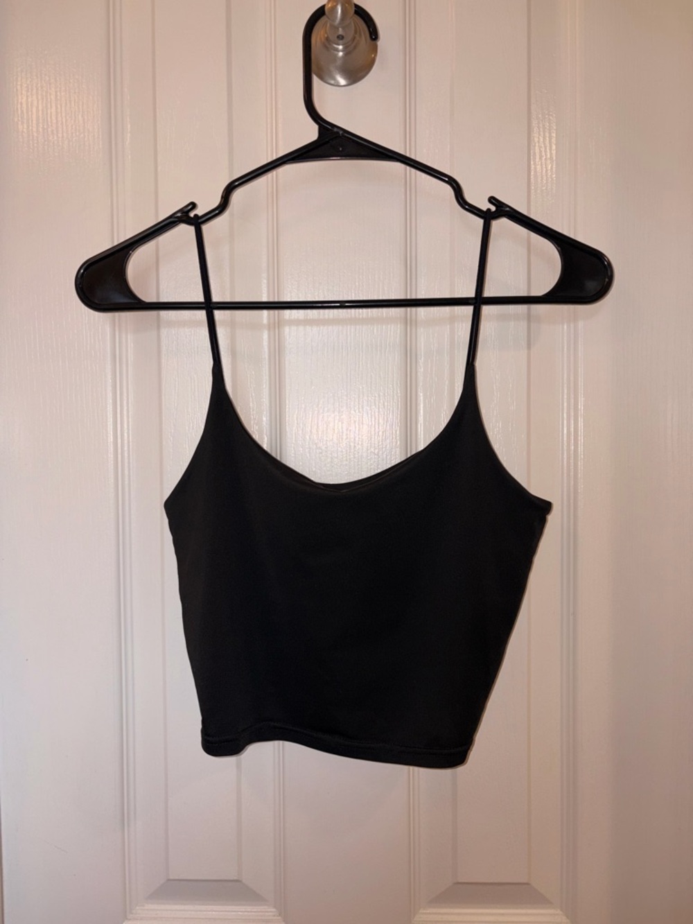 Black Spaghetti Strap Crop Top - Women
